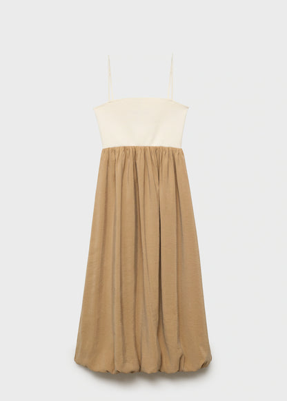 Combined Knitted Balloon Dress