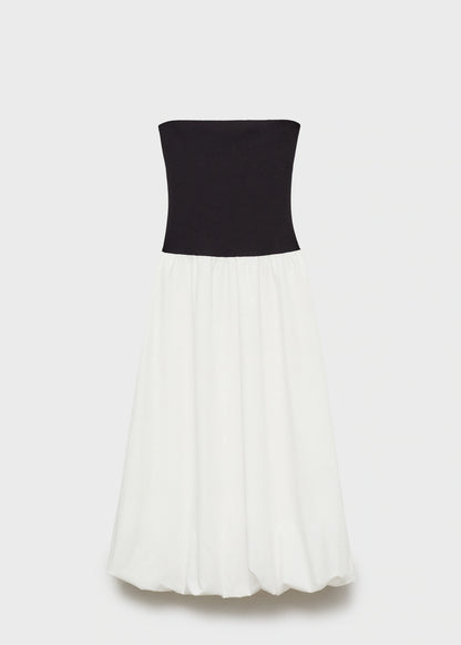 Combined Knitted Balloon Dress