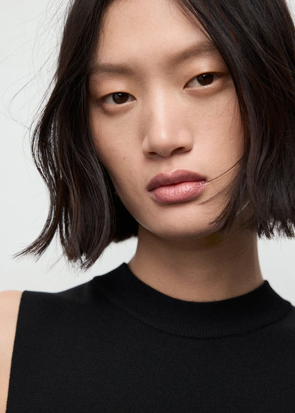 Combined Woven Dress With Belt