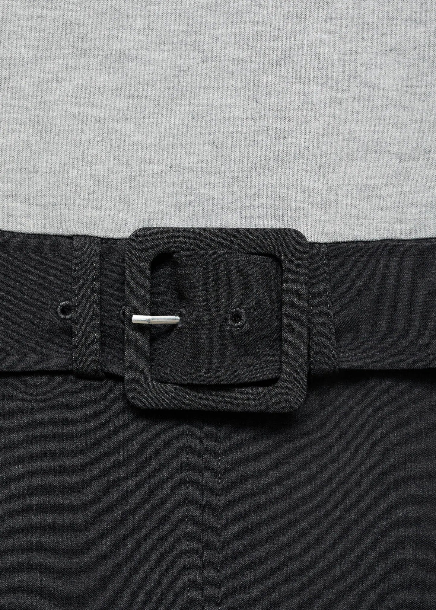 Contrasting Belt Dress