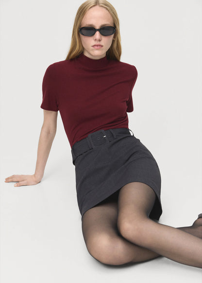 Contrasting Belt Dress