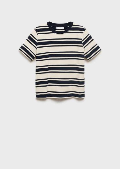 Contrasting Collar Cotton T Shirt