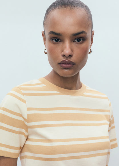 Contrasting Collar Cotton T Shirt