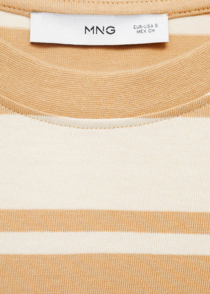 Contrasting Collar Cotton T Shirt