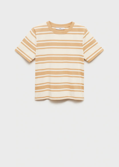 Contrasting Collar Cotton T Shirt