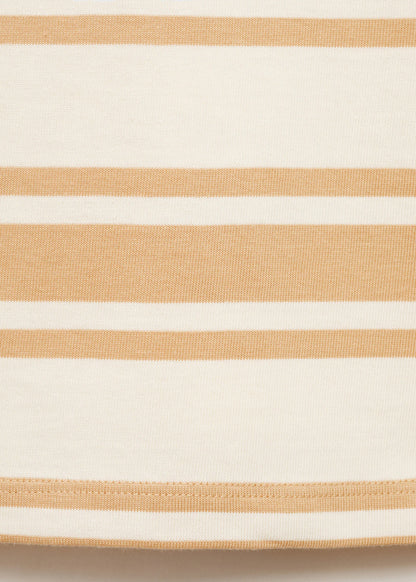 Contrasting Collar Cotton T Shirt