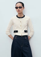 Contrasting Cotton Cardigan