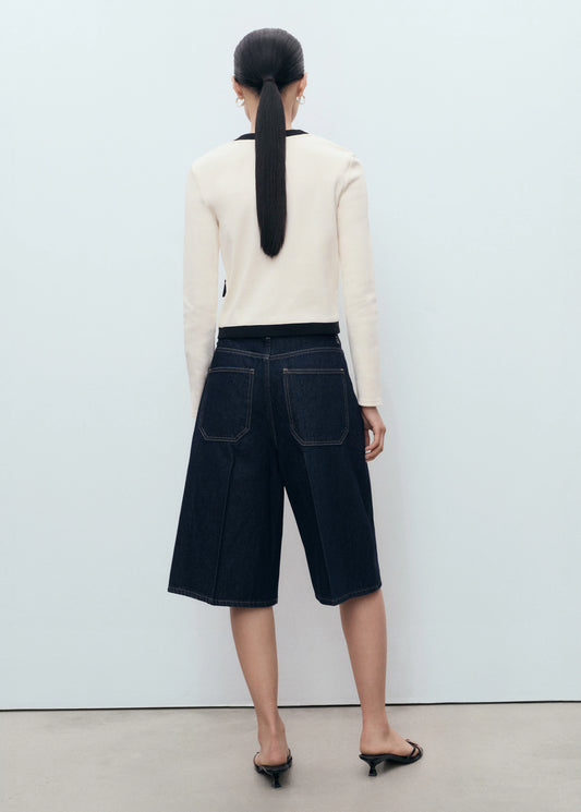 Contrasting Cotton Cardigan