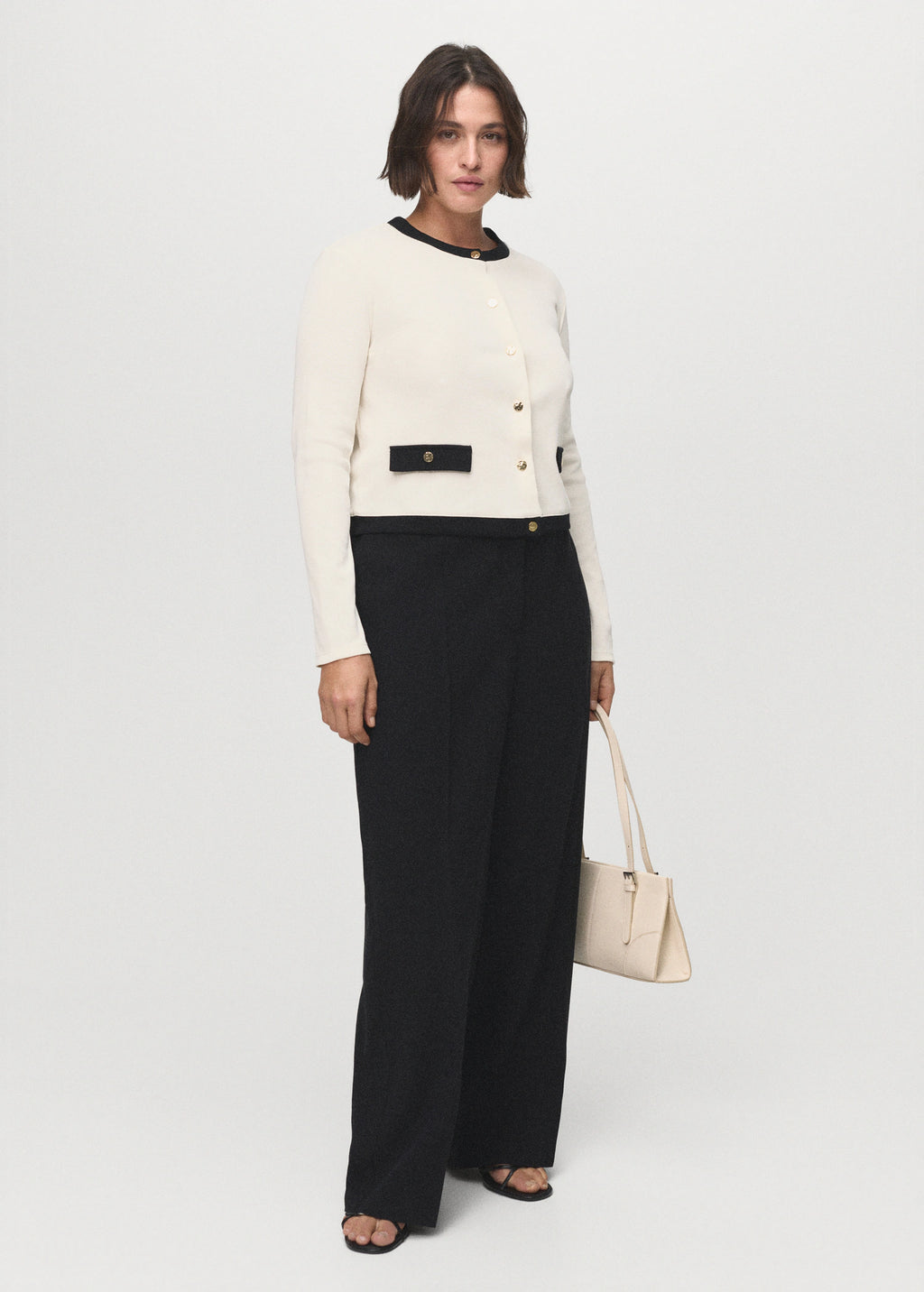 Contrasting Cotton Cardigan