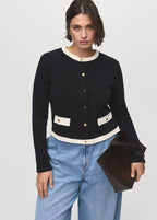 Contrasting Cotton Cardigan