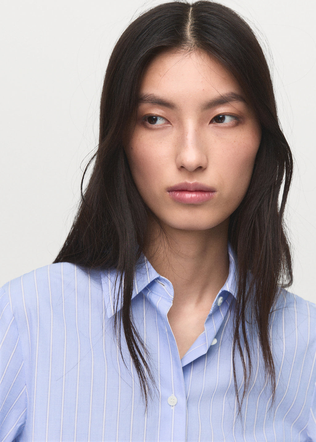 Cotton And Lyocell Blend Straight Shirt