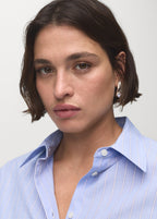 Cotton And Lyocell Blend Straight Shirt