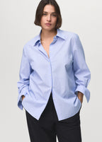 Cotton And Lyocell Blend Straight Shirt