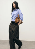 Cotton And Lyocell Blend Straight Shirt