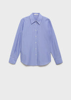Cotton And Lyocell Blend Straight Shirt
