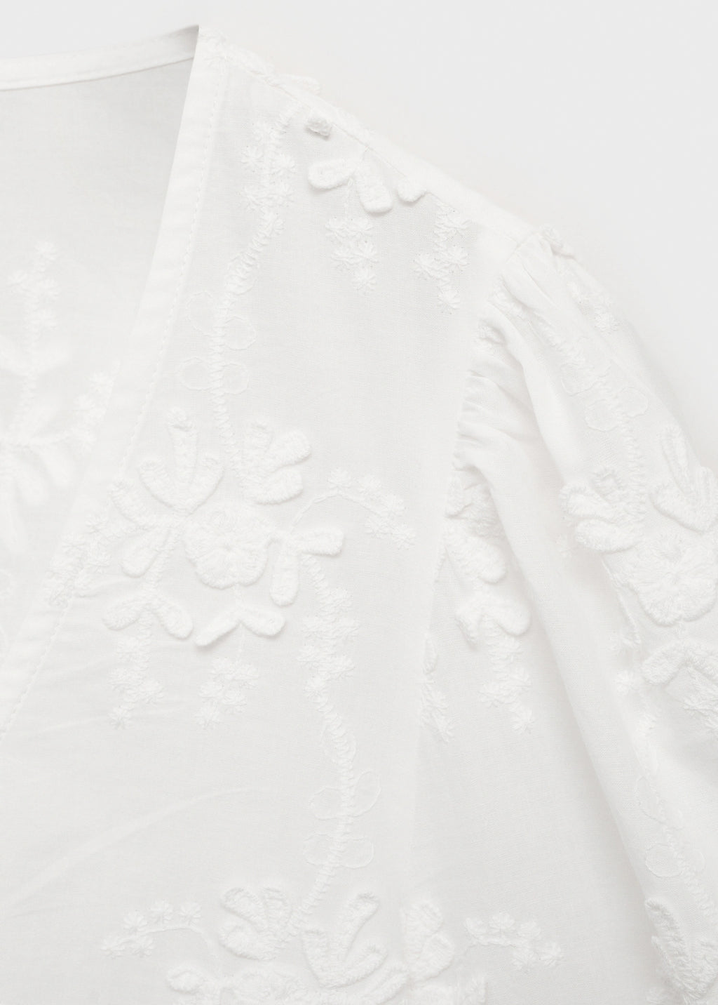 Cotton Blouse With Floral Embroidery