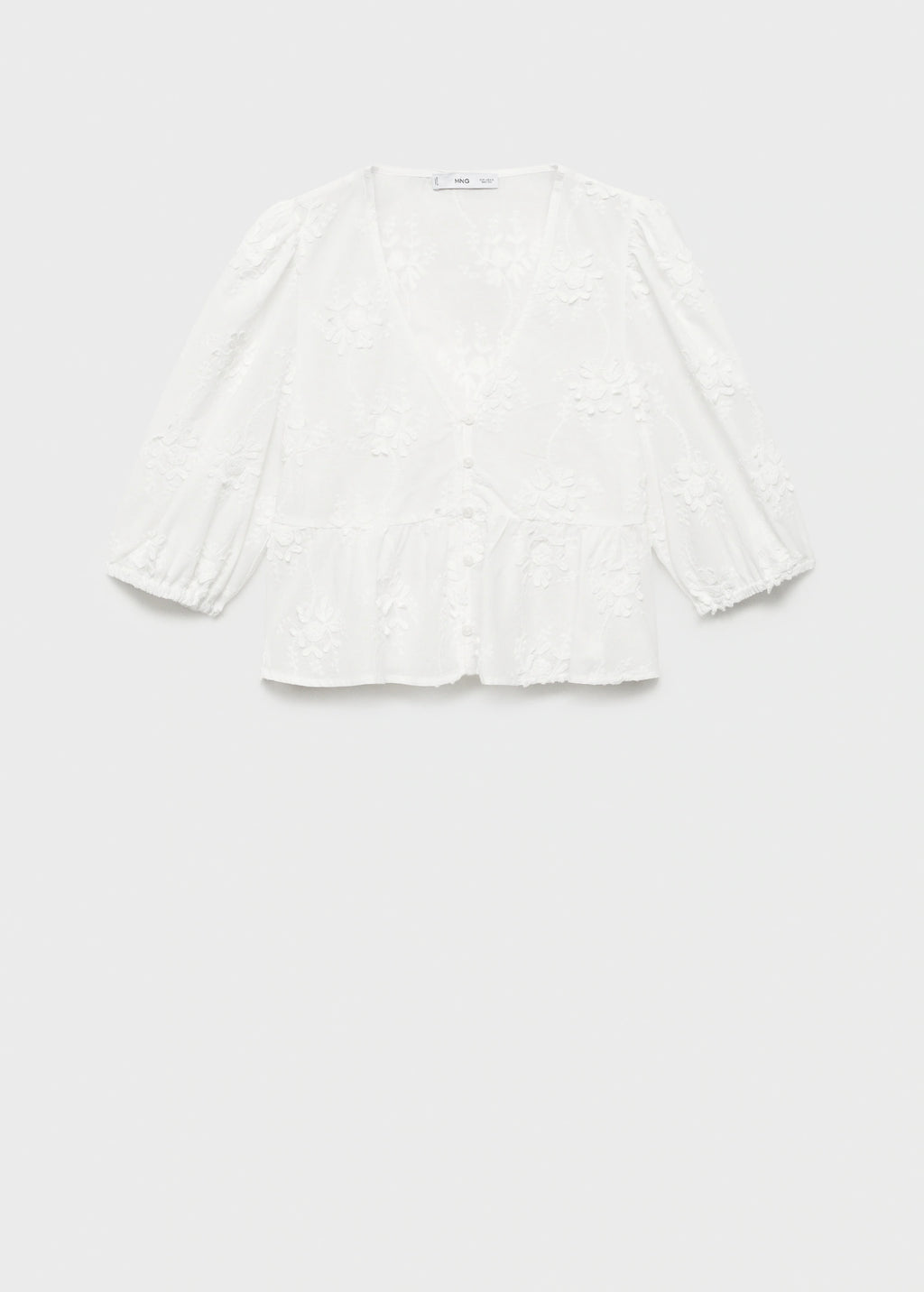 Cotton Blouse With Floral Embroidery