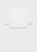 Cotton Blouse With Floral Embroidery