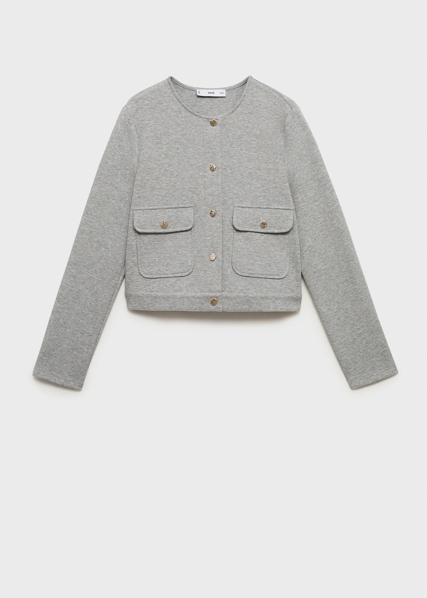Cotton Cropped Jacket With Pockets