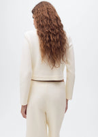 Cotton Cropped Jacket With Pockets