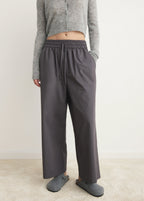 Cotton Cropped Trousers With Pockets