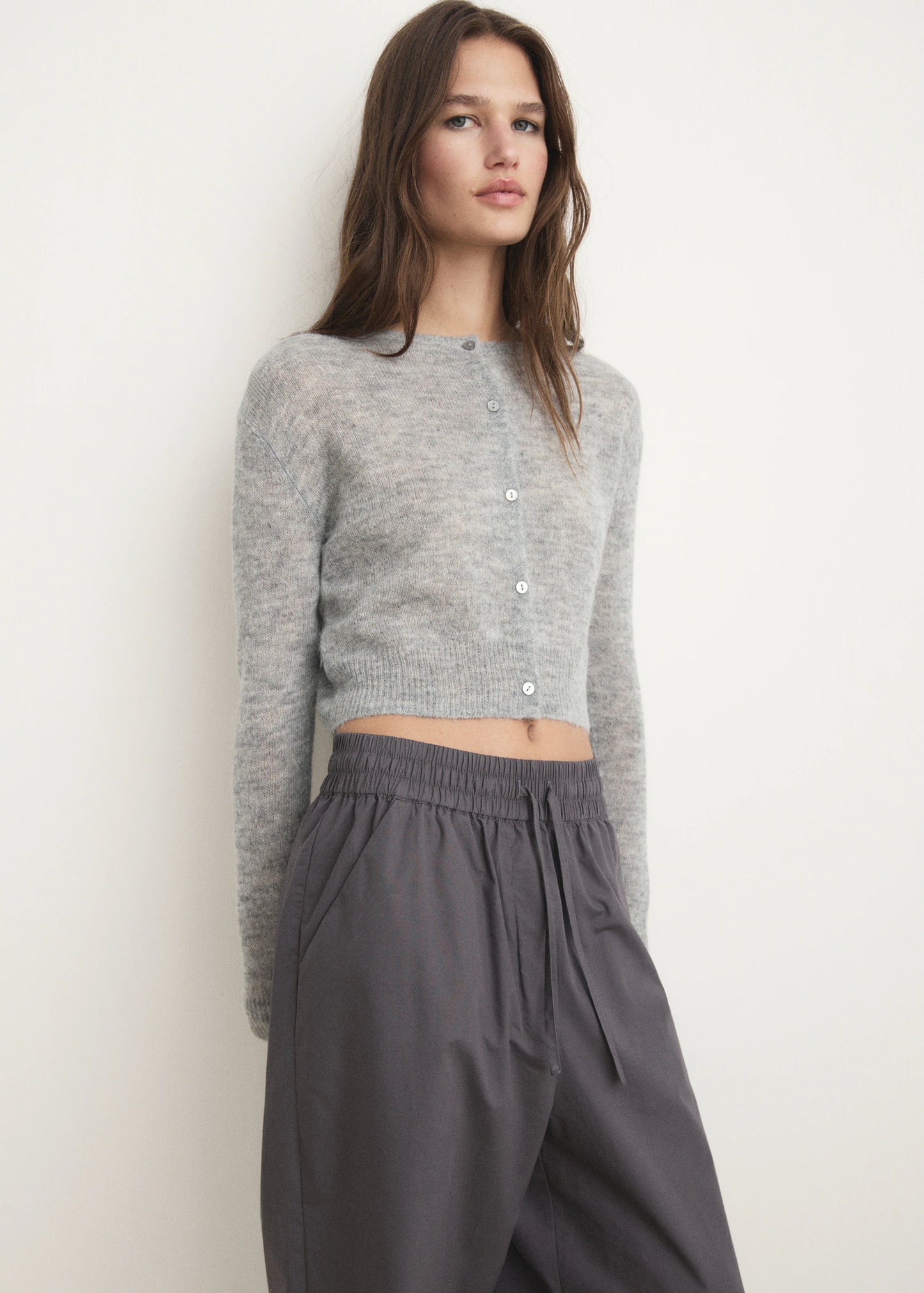 Cotton Cropped Trousers With Pockets