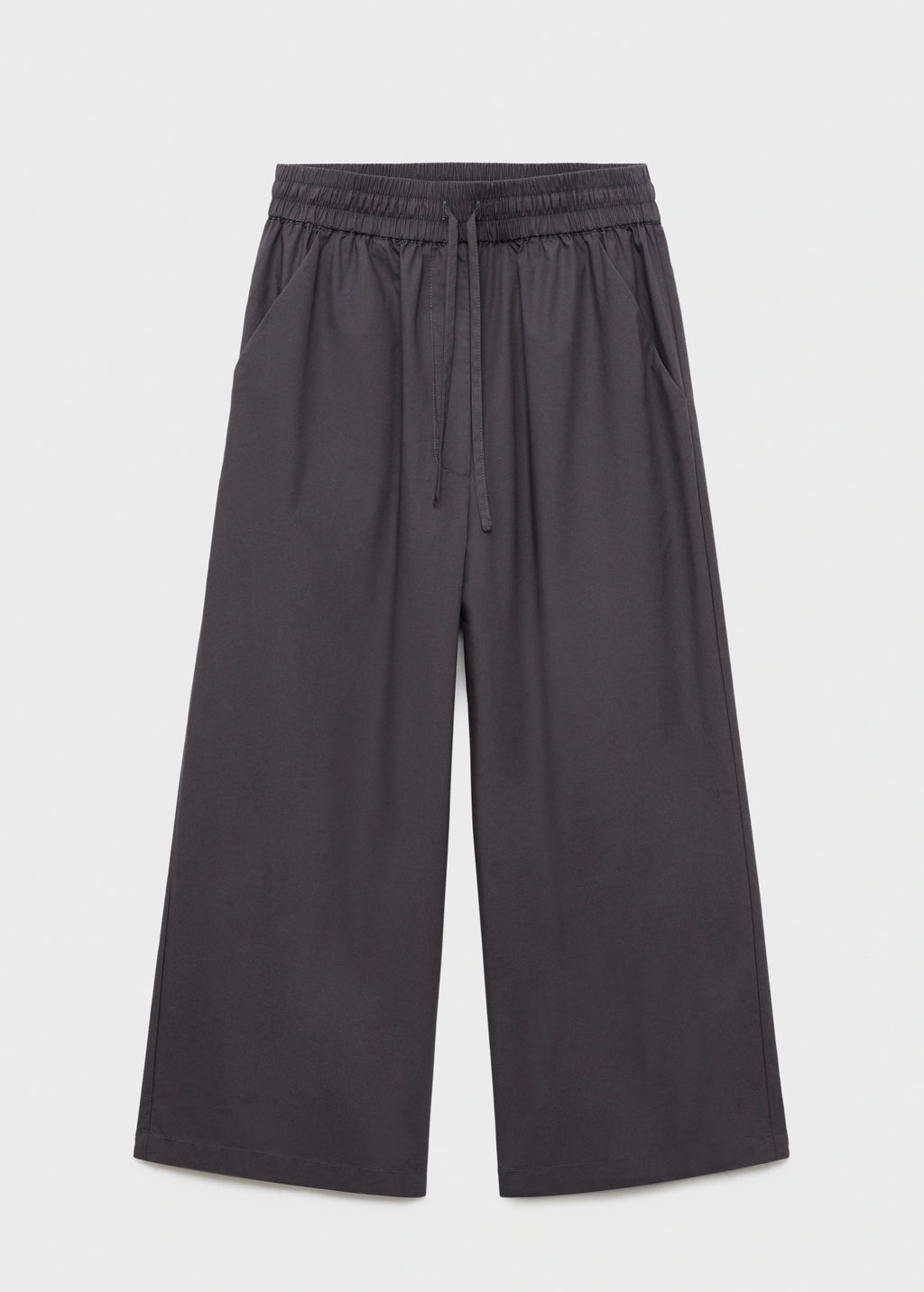 Cotton Cropped Trousers With Pockets