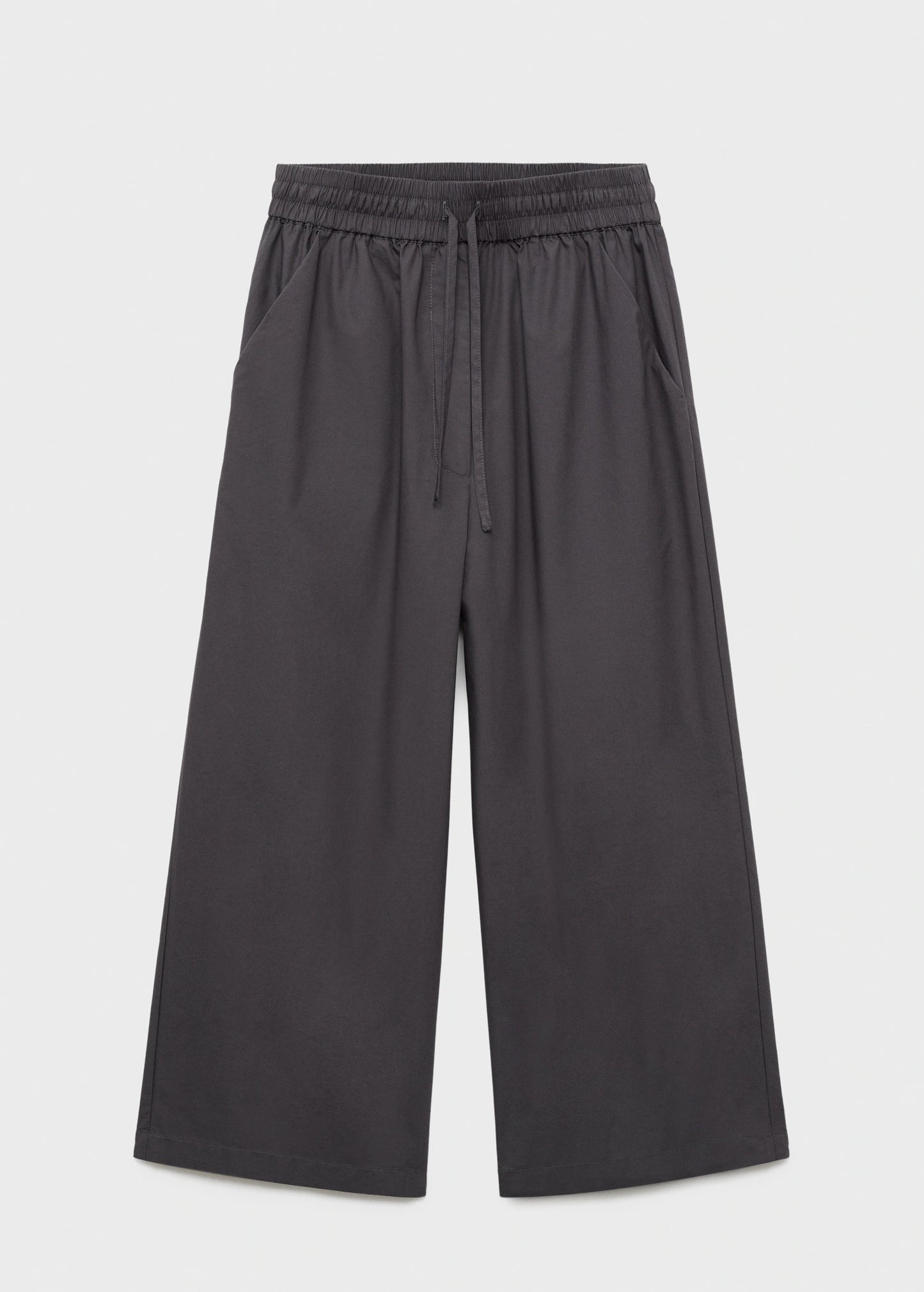 Cotton Cropped Trousers With Pockets
