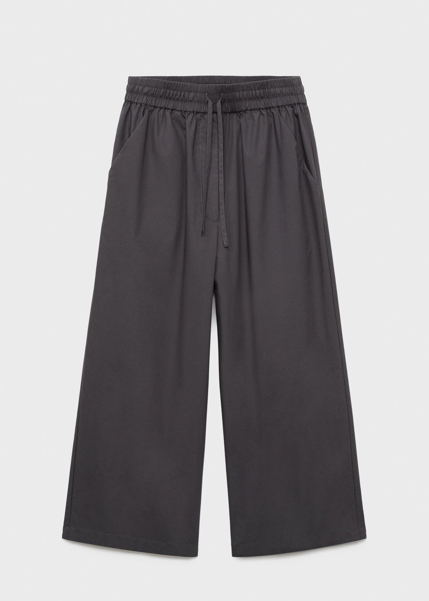 Cotton Cropped Trousers With Pockets