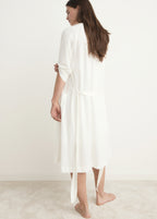 Cotton Dressing Gown With Satin Trim