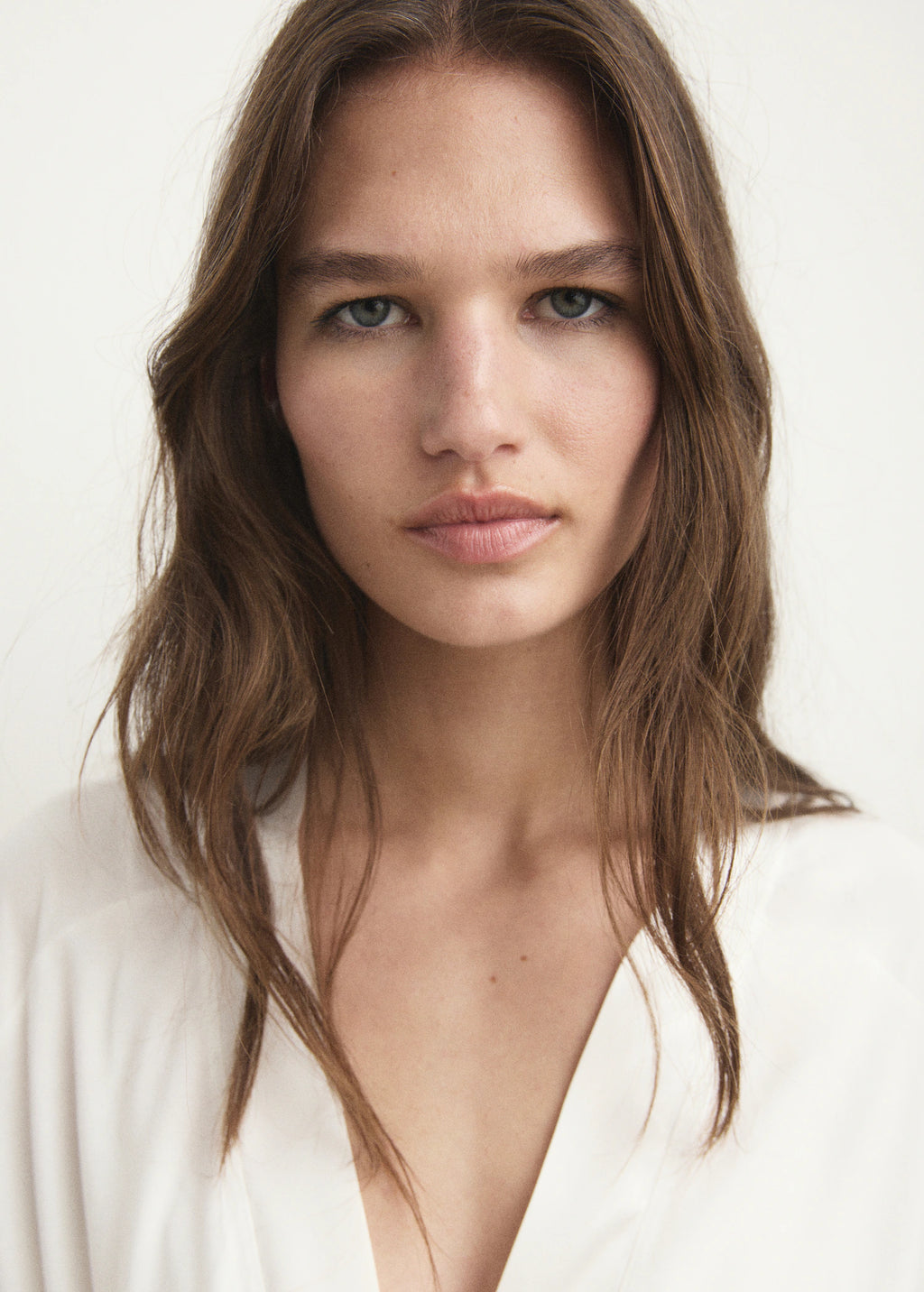 Cotton Dressing Gown With Satin Trim