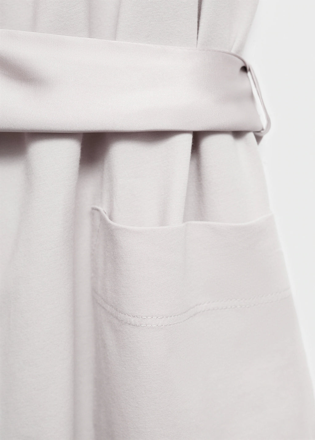 Cotton Dressing Gown With Satin Trim