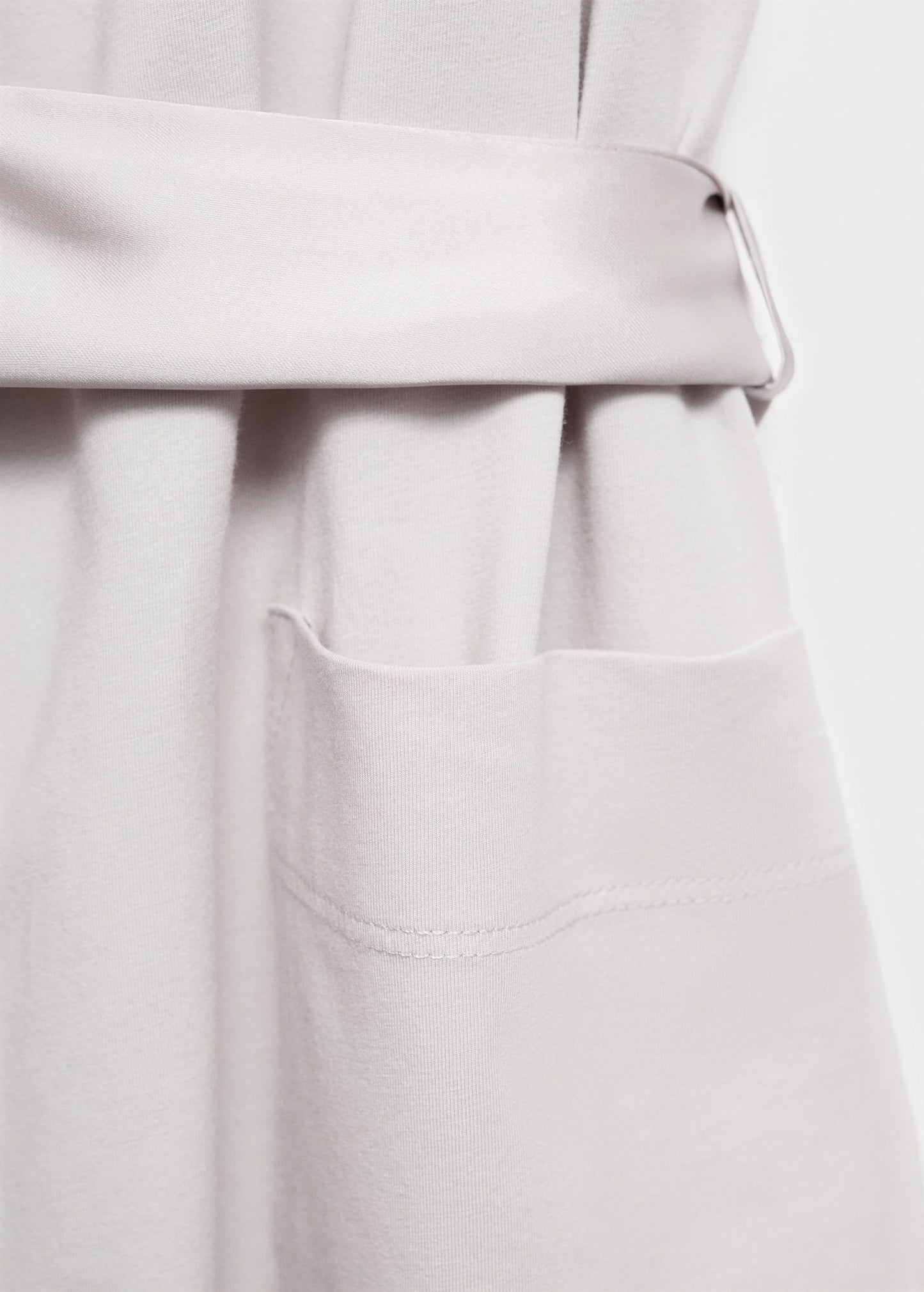 Cotton Dressing Gown With Satin Trim