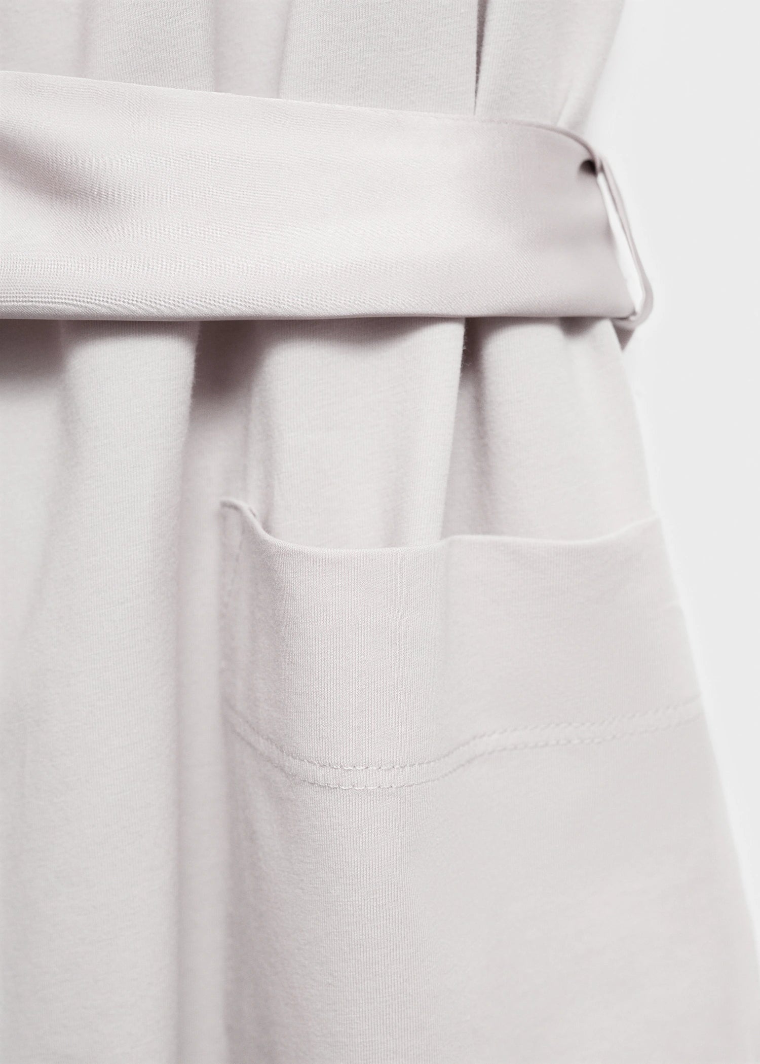 Cotton Dressing Gown With Satin Trim