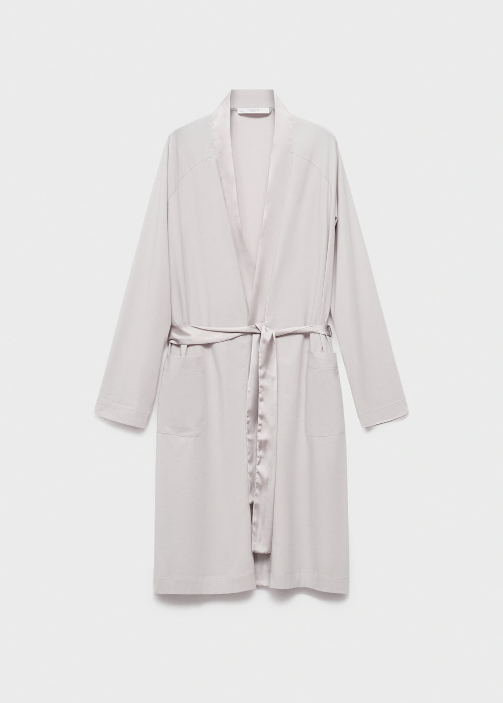 Cotton Dressing Gown With Satin Trim