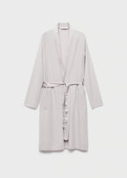 Cotton Dressing Gown With Satin Trim