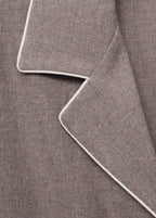 Cotton Flannel Shirt With Contrasting Piping