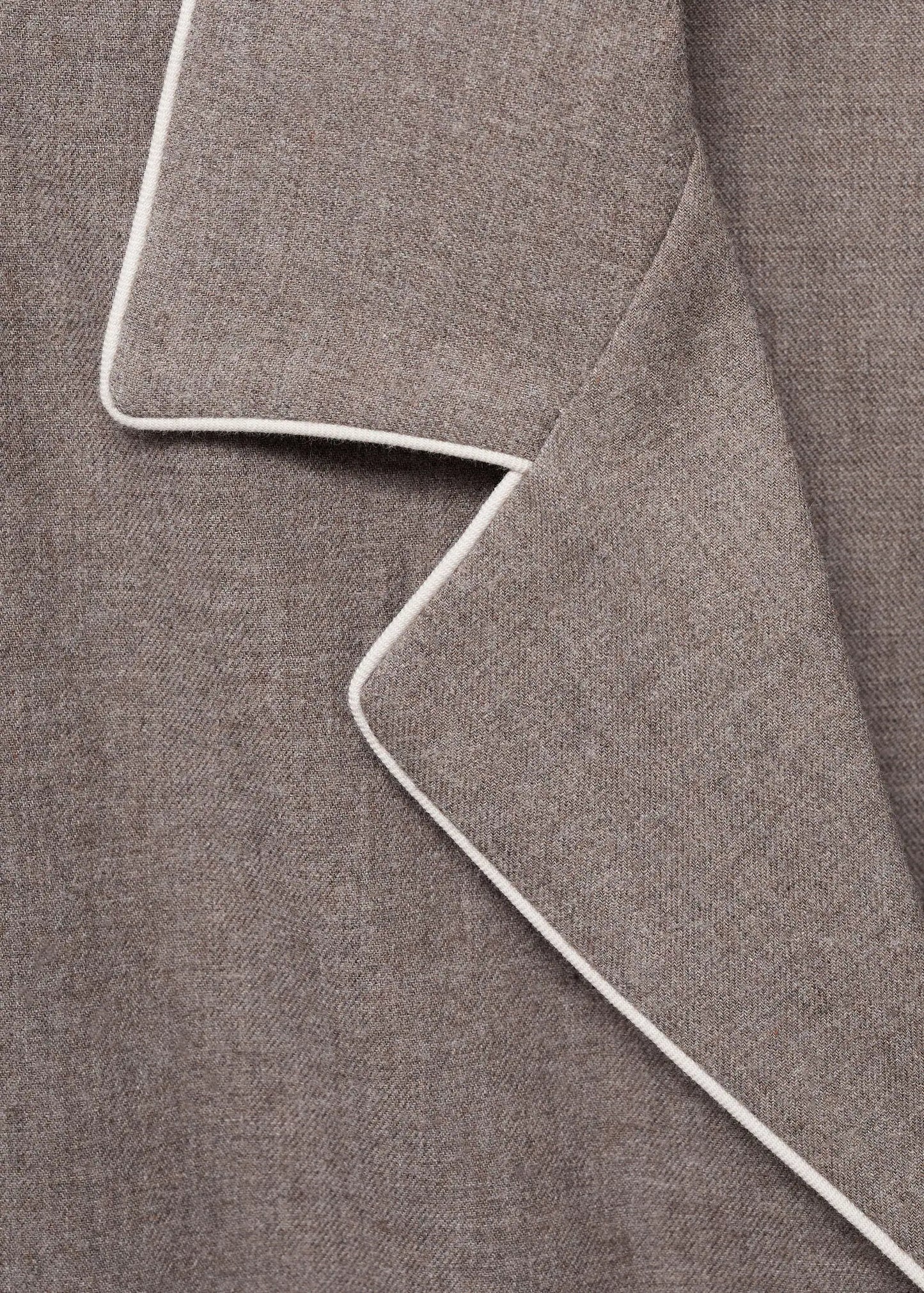 Cotton Flannel Shirt With Contrasting Piping