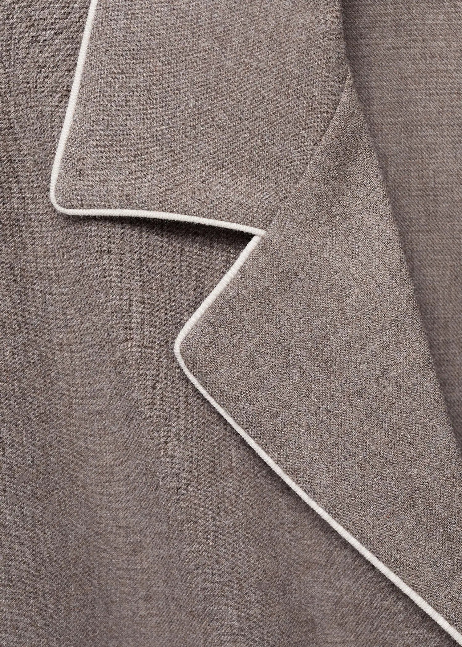 Cotton Flannel Shirt With Contrasting Piping