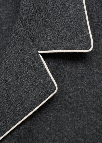 Cotton Flannel Shirt With Contrasting Piping