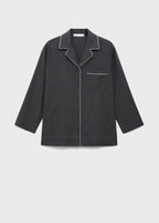 Cotton Flannel Shirt With Contrasting Piping