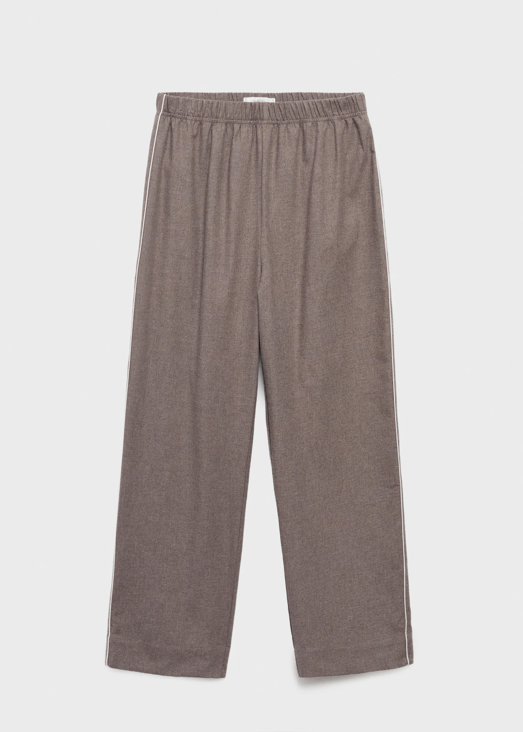 Cotton Flannel Trousers With Contrasting Piping