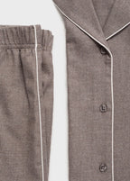Cotton Flannel Trousers With Contrasting Piping