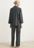 Cotton Flannel Trousers With Contrasting Piping