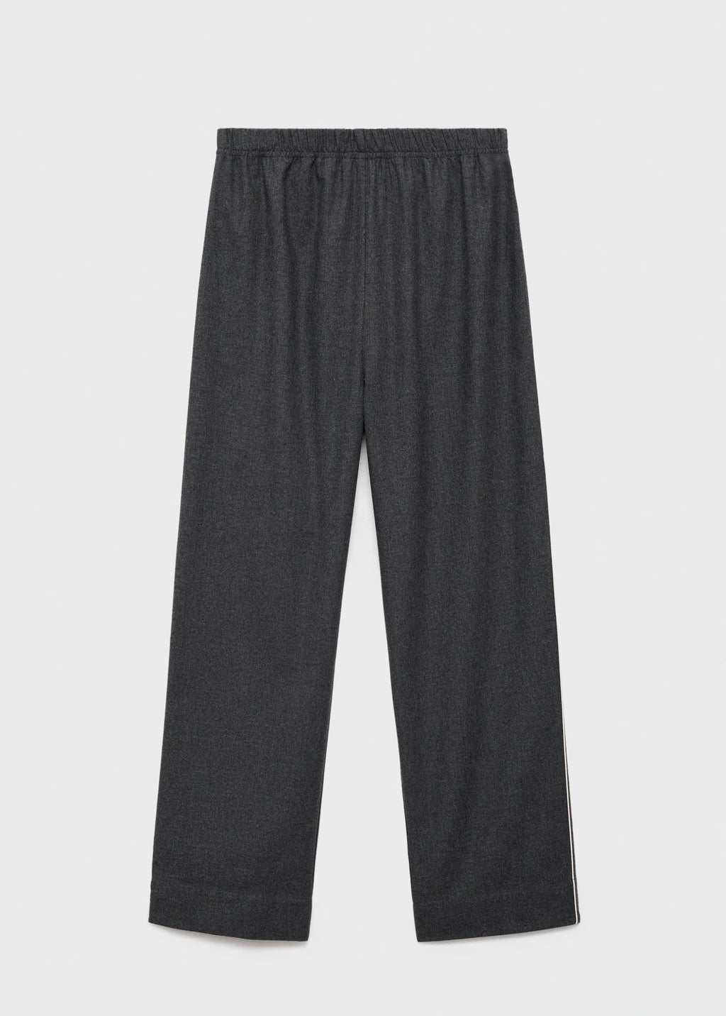 Cotton Flannel Trousers With Contrasting Piping