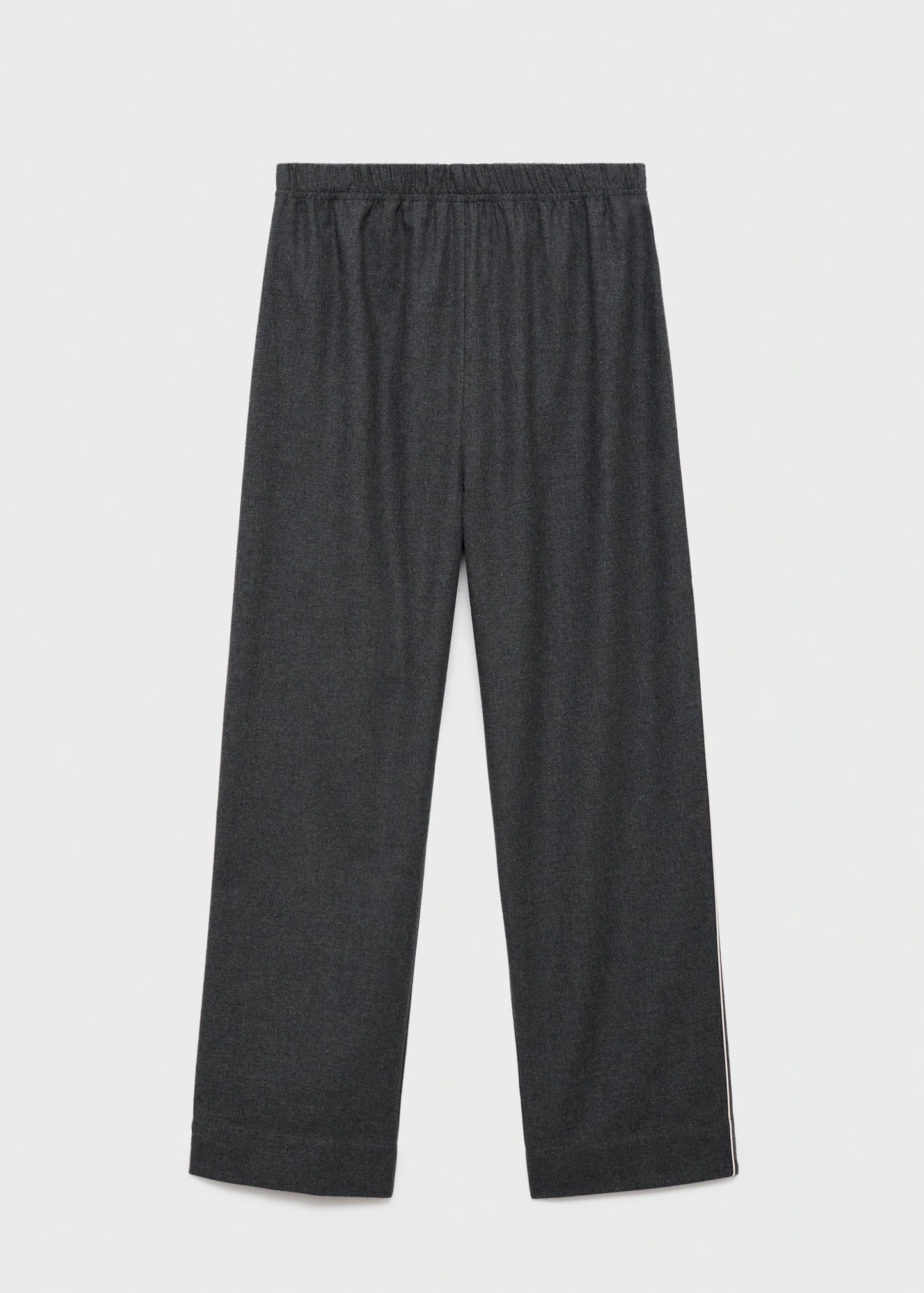 Cotton Flannel Trousers With Contrasting Piping