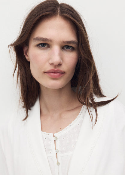 Cotton Gown With Embroidery Detail