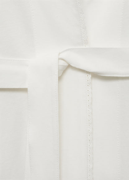 Cotton Gown With Embroidery Detail