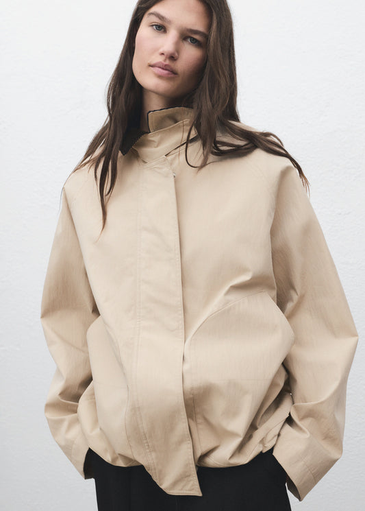 Cotton Jacket With Corduroy Collar