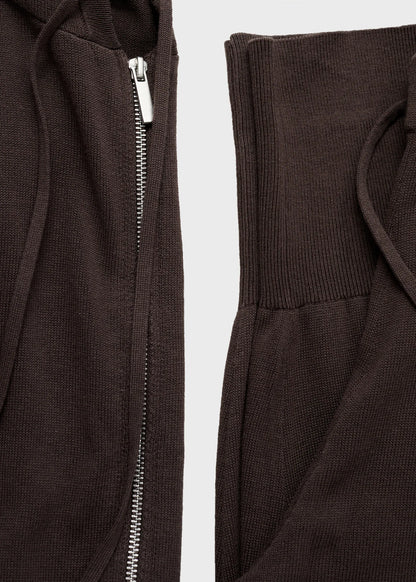 Cotton Knitted Cardigan With Hood